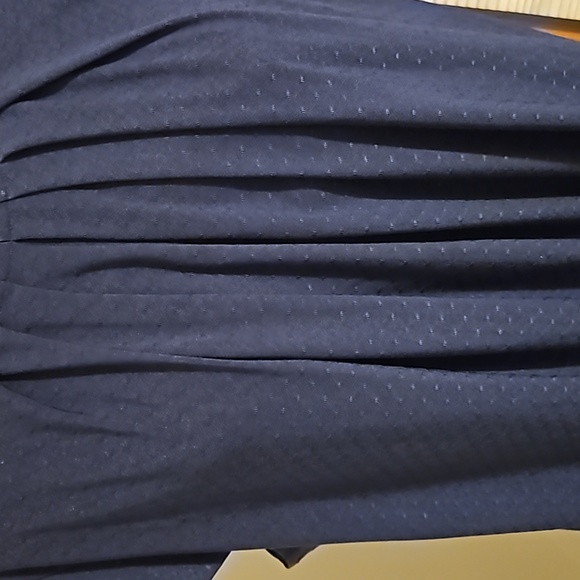 Elle navy blue pleated swiss dot tank - Picture 3 of 7